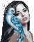 soave woman bird  animated fantasy  brown  blue - Nemokamas animacinis gif animuotas GIF