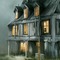 A Spooky Looking House - бесплатно png анимированный гифка