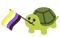 Non binary Pride flag turtle emoji - gratis png geanimeerde GIF