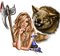 woman and wolf by nataliplus - ingyenes png animált GIF