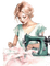 frau, woman, femme, vintage, schneiderin, sewing - 無料png アニメーションGIF