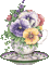 Stiefmütterchen, Tasse, Efeu, Vintage, Blumen - 免费动画 GIF 动画 GIF