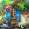 soave background animated vintage house garden rainbow
