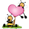 Kaz_Creations Cute Cartoon Love Bees Bee Wasp - zdarma png animovaný GIF