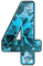 Kaz_Creations Numbers Number 4 Crystal Blue - png grátis Gif Animado