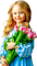 Little Girl with tulips - ingyenes png animált GIF