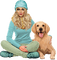 femme et chien - 免费PNG 动画 GIF