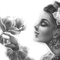 Y.A.M._Fantasy woman girl black-white - Free PNG Animated GIF