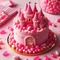 Pink Castle Cake and Jelly Beans - zadarmo png animovaný GIF