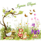 Frame cluster Spring Easter - PNG gratuit GIF animé