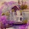 Purple Vintage cottage by the Lake - png gratuito GIF animata