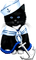 Kitten.Sailor.Black.White.Blue - PNG gratuit GIF animé
