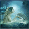 mermaid dolphin bg gif sirene dauphin fond - Gratis geanimeerde GIF geanimeerde GIF