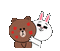 brown_&_cony love bunny bear brown cony gif anime animated animation tube cartoon liebe cher heart coeur - GIF animado grátis Gif Animado