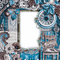 Blue brown white vintage frame [Basilslament] - PNG gratuit GIF animé