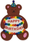 Happy birthday bear - безплатен png анимиран GIF