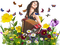 loly33 femme printemps fleur - png gratuito GIF animata