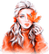 soave woman fashion leaves  autumn  orange - png gratis GIF animasi