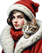 loly33 femme chat hiver - png gratis GIF animado