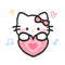 hello kitty floating heart - 免费动画 GIF