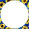 soave frame circle flowers sunflowers blue yellow - zadarmo png animovaný GIF