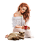 Woman with her cat. Coffee. Leila - gratis png animeret GIF