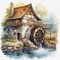 house with water weel - PNG gratuit GIF animé