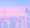 anime pink city purple background - PNG gratuit GIF animé