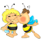 Kaz_Creations Cute Cartoon Love Bees Bee Wasp - png gratuito GIF animata