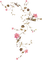 vine pink flowers tube deco - PNG gratuit GIF animé