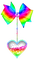 Hanging.Glitter.Heart.Bow.Rainbow - gratis png animerad GIF