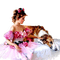 niña i perro  vintage dubravka4 - Free PNG Animated GIF
