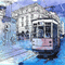 kikkapink background tram city blue animated - GIF animé gratuit GIF animé