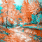 soave background animated autumn forest painting - 無料のアニメーション GIF アニメーションGIF