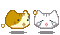 Duo de chats kawaii - GIF animé gratuit GIF animé