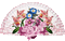 fan with glitter and flowers - Nemokamas animacinis gif animuotas GIF