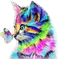 soave cat butterfly animals deco rainbow - png gratuito GIF animata