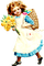 Easter girl and flowers - ingyenes png animált GIF