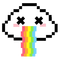 Pixel Cloud Puking Rainbow - zdarma png animovaný GIF