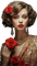 Женщина с розой - Бесплатный анимированный гифка