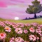 Pink Flower Field - ingyenes png animált GIF