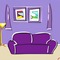 Purple Cartoon Living Room - nemokama png animuotas GIF