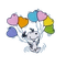 Snoopy w/ Balloons - Gratis geanimeerde GIF
