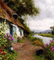 Rena Haus Hintergrund Landschaft Fluss - gratis png geanimeerde GIF