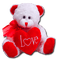 Teddy.Bear.Heart.Love.Red.White - png ฟรี GIF แบบเคลื่อนไหว