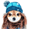 kikkapink watercolor cute animal winter dog - Free PNG Animated GIF