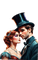 vintage couple hat green - GIF animé gratuit