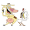 Cow and chicken sticker - 無料のアニメーション GIF