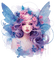 watercolor blue pink pastel fairy painting - bezmaksas png animēts GIF
