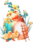 soave deco easter flowers eggs chick blue orange - 免费PNG 动画 GIF